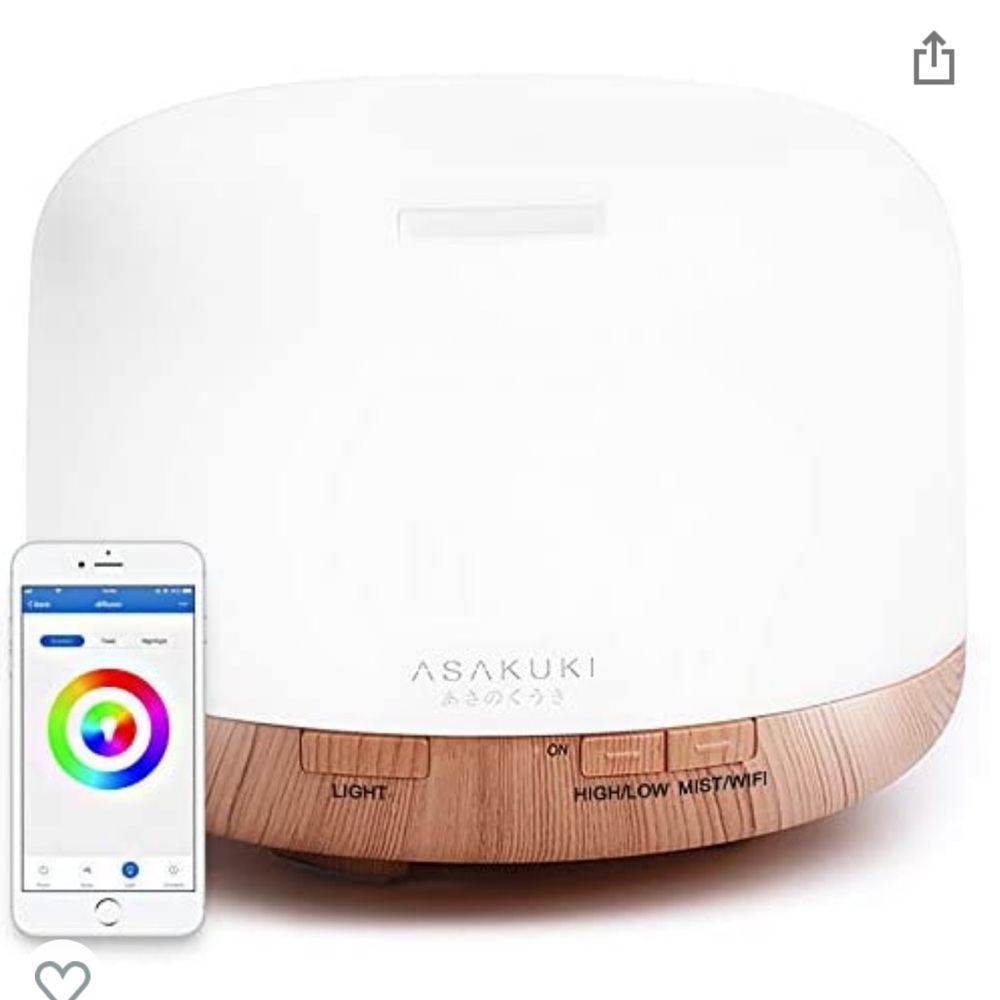 ASAKUKI Smart Wi-Fi Essential Oil Diffuser, 500ml